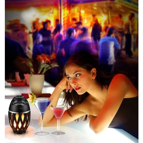 Bluetooth Speaker Wireless LED Flame Light Portable Speaker Loudspeaker Player LED Flame Torch Light Flicker Light sound bar