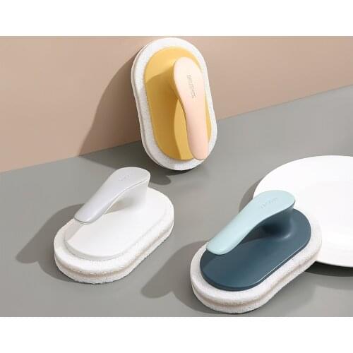 Clean Brush Sponge Bathroom Handy Magic Sponge Eraser Bath Brush Tiles Brush Wash Pot Accessories Kitchen Cleaning Brush