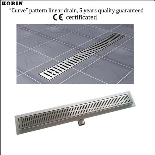 700mm "Curve" Stainless Steel 304 Linear Shower Drain, Horizontal Drain Floor Waste, Deodorant floor drain, linear Drain Channel