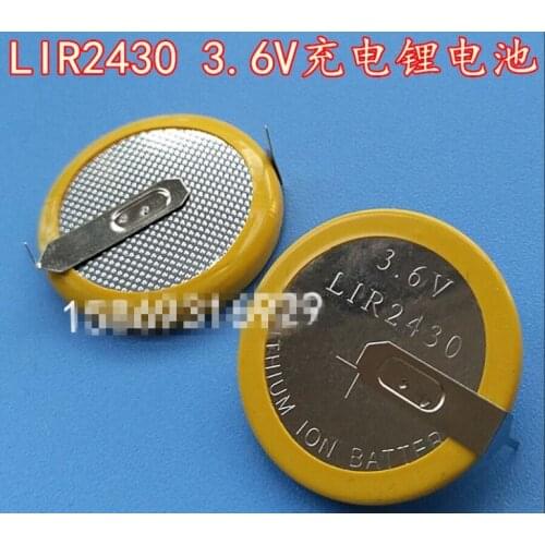 2PCS LIR2430 3.6V rechargeable lithium battery welding feet horizontal welding can replace CR2430