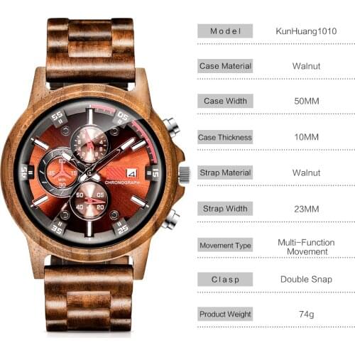 Fashion Walnut Watches Men Quartz Wristwatches Casual Wooden Watch Reloj Mujer Women Watch Montre Homme