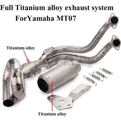 MT-07 FZ-07 Motorcycle Exhaust Muffler Full Titanium alloy Slip On System For Yamaha MT07 FZ07 MT 07 2014-2017 XSR700 2016-2017