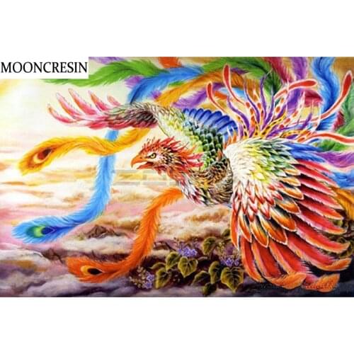MOONCRESIN 5D Diy Diamond Painting Kit Animal Phoenix Full Diamond Embroidery Cross Stitch Needlework Mosaic Room Decoration