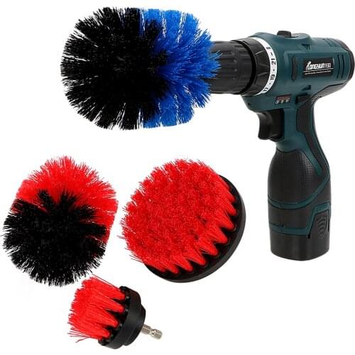 Drill Scrubber Brush Kit Car Brush Auto Detailing Hard Bristle 3pcs/set Car Auto Care Cleaning Tool