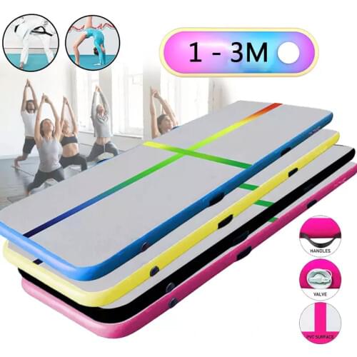 Inflatable Air Track 1m 2m 3m Gymnastics Professional Airtrack Yoga Sport Wrestling Buffer Prevent Injuries Tumbling Mats
