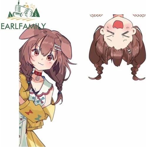 EARLFAMILY 13cm for Korone Hololive Car Stickers Waterproof Vinyl Decals Waterproof Scratch-Proof Windows Trunk Decor Car Label