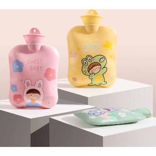 Portable Thicken Silicone Hot Water Bag Macaron Cartoon Fruit Water-filled Hand Warming Filled Childrens Student Hands Warmers