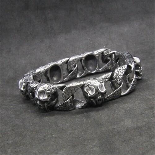 Newest Demon Skull Bracelet 316L Stainless Steel Fashion Jewelry Hiphot Style Hot Selling Bracelet