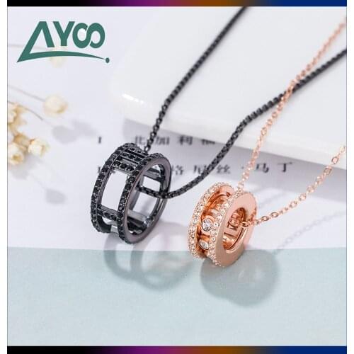 SWA Fashion Jewelry Original 1:1, Charming Geometric Round Couple Pendant Name Necklace Romantic Gift For Women Free Shipping