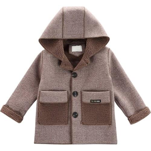 Boys' coat new childrens Kids Baby winter coat with woolen clothes coat