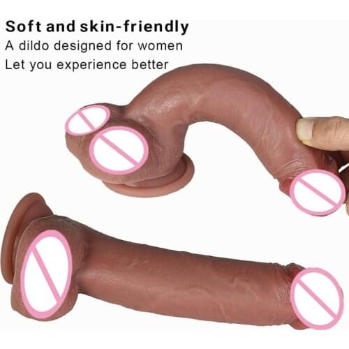 Realistic Big Dildos Sliding Foreskin Females Masturbation Tools Huge Suction Cup Penis Lesbian Adult Erotic Sex Toys For Women