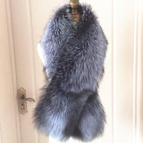 Shawl Scarf Real Fox Fur Collar Womens Luxury Neckerchief Winter Fashion Coat Decoration Muffler Hot-Sale