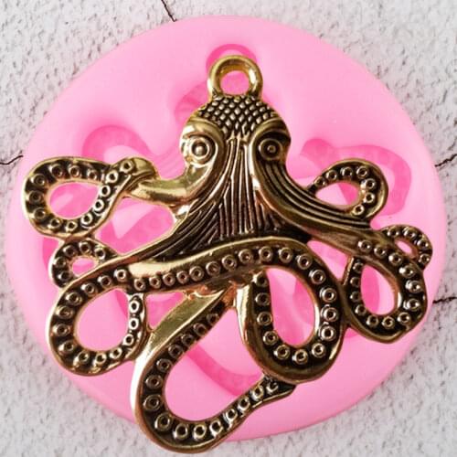 Octopus Squid Silicone Molds Sea Animals Fondant Mold Cake Decorating Tools Jewelry Polymer Clay Candy Chocolate Gumpaste Moulds