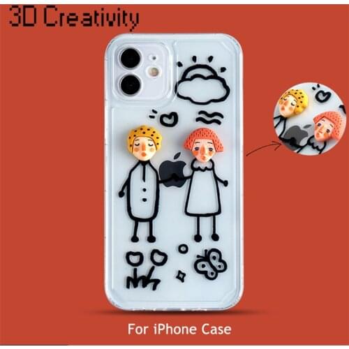 Anti-fall 3D Creative Design Cartoon Case For iPhone 12 Pro max 11 Xs Max Xr X 7 8 6 6s Plus SE 2020 Soft TPU Cover Silicone