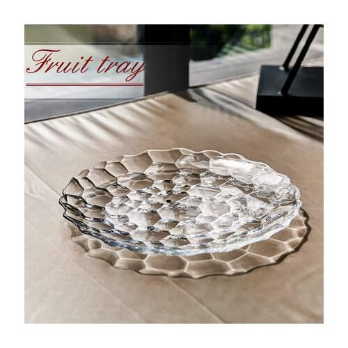 European Style Crystal Glass Fruit Plate Household Thick and Transparent Tray Bowl fruit Bucket Living Room Dried Nuts plate