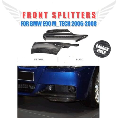 Carbon Fiber Front Bumper Lip Splitters For BMW 3 Series E90 M Tech M Sport Bumper 2006-2008 2PCS/Set