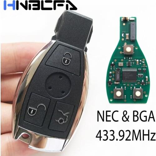 3 Buttons Smart Remote Key For Mercedes Benz Year 2000+ Supports NEC&BGA Type Auto fob with 433.92MHz replace NEC Chip