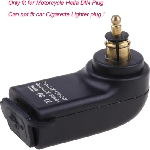 Waterproof Motorbike 12V Dual USB Charger Power Adapter Hella DIN Plug Socket for BMW Triumph Motorcycle