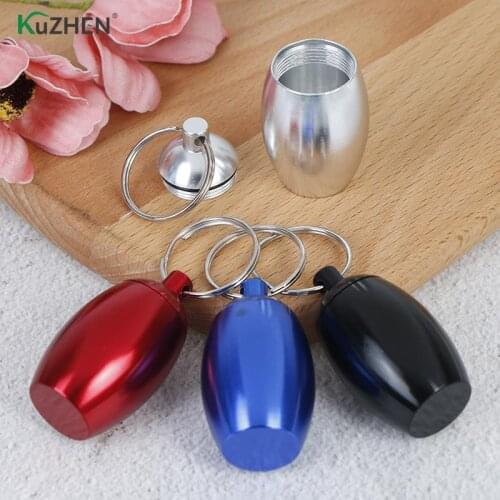 Waterproof Aluminum Pill Box Case Bottle Cache Drug Holder Container Keychain Medicine Box Health Care