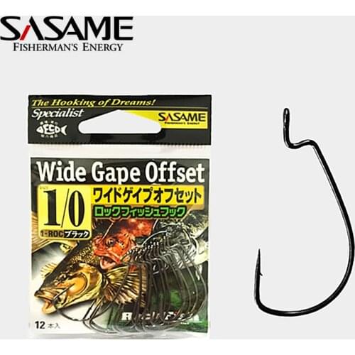 Japan SASAME Hook Wide Gape Offset Hooks Fishing Hooks Dropshot Hook Worm Hook Saltwater Fishing Bass Hooks Lure Hooks Fishhook