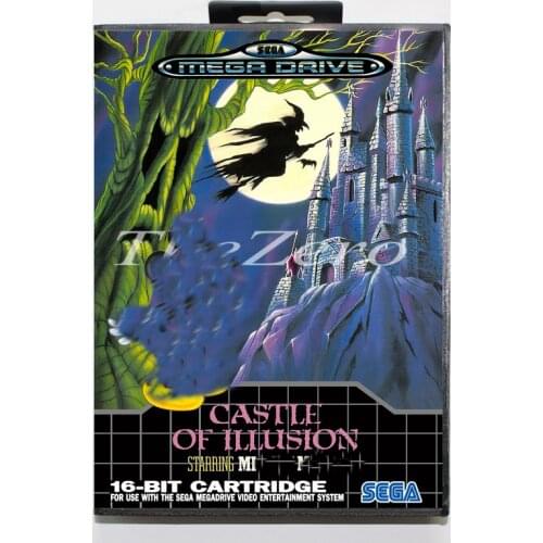 Castle of Illusionwith Box for 16 bit MD Video Game Card for Sega Mega Drive/Genesis