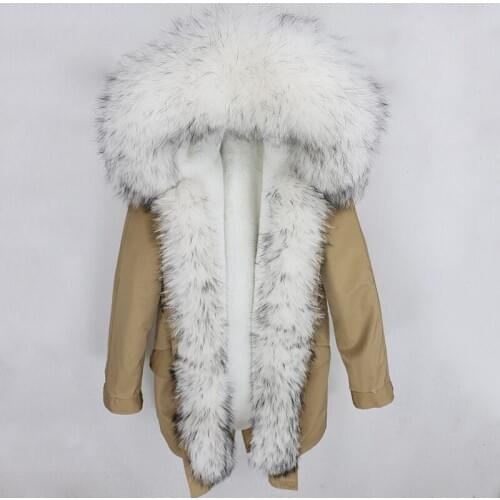 Waterproof Long Parka 2020 New Winter Jacket Women Real Fur Coat Natural Raccoon Fur Collar Hood Thick Warm Outerwear Streetwear
