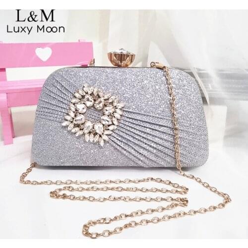 Women Clutch Bag Diamond Evening Bag Luxury Designer Handbag Elegant Bridal Wedding Party Small Purse Chain Sequin Bolsos X456H