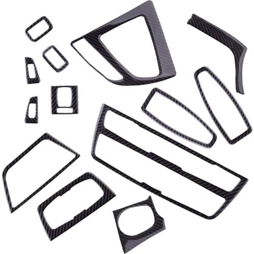 13Pcs Car Carbon Fiber Interior Trim Decor Cover Styling Fit for BMW 3 4 Series F30 F31 F32 F33 F34