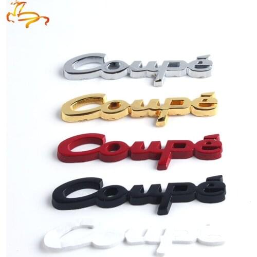 2pcs COUPE Car Body Sticker Decals Accessory Silver Gold Chrome Metal Exterior Emblem Stylings Decoration car styling