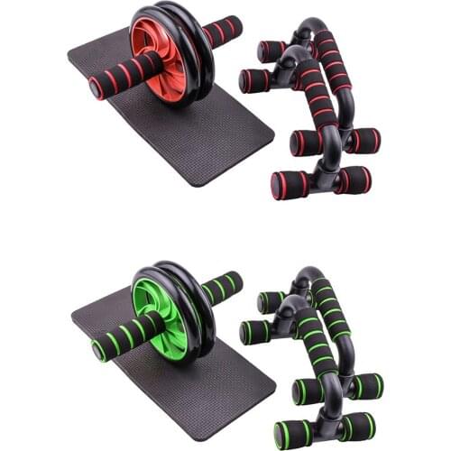 3pcs/Set Push Up Bracket Abdominal AB Power Wheel Rollers Mat Workout Home Gym Equipment Gym Fitness Muscle Trainer Exercise