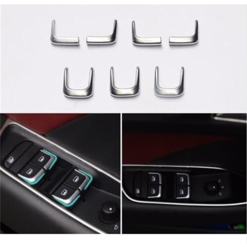 BBQ@FUKA Auto Car 7pcs abs Door Armrest Window Lifter Buttons Cover trim Styling Sticker Fit for Audi A3 8V 12-15