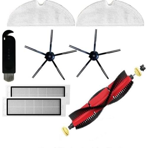 Accessories Detachable Main Brush, Silicon Side Brush Washable Filter for Xiaomi Roborock S6 S50 S6 MaxV S4 E4