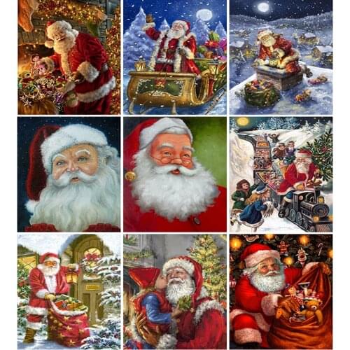 DIY 5D Diamond Painting Full Round Drill Santa Claus Diamond Embroidery Winter Snow Cross Stitch Christma Gift Art Home Decor