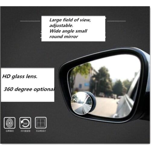 2Pcs 360 Degree Full Angle Car Reverse Assist Blind Spot Mirror For Volkswagen VW Polo Golf 4 6 5 7 Jetta MK5 Car Accessories