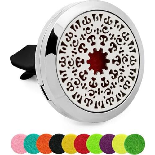 Horse moon and star cat Flowers Car Diffuser Locket parfum Essential Oil Stainless Steel Perfume locket Magnetic with 10p Pads