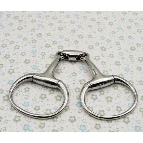 Free shipping Stainless steel eggbutt bit,double broken mouth with elliptical link.Horse product.(RBT0319)
