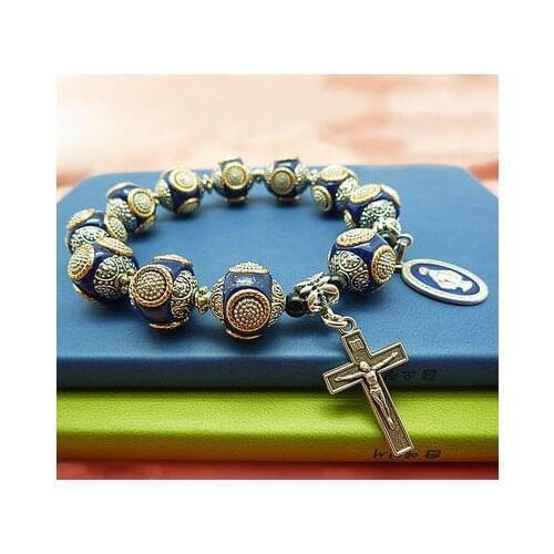 Catholic rose bracelet rosary antique boutique bracelet 12mm-13mm, religious supplies