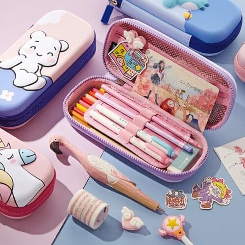 Cute Multifunctional EVA Stationery Bag Student Pencil Case Creative Waterproof Pencil Case Student Supplies