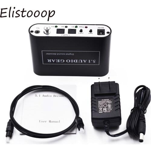 Digital 5.1 Audio Decoder Audio Gear DTS/AC3/6CH Digital Audio Converter LPCM To 5.1 Analog Output 2.1 DVD PC for PS2 PS3 Xbox