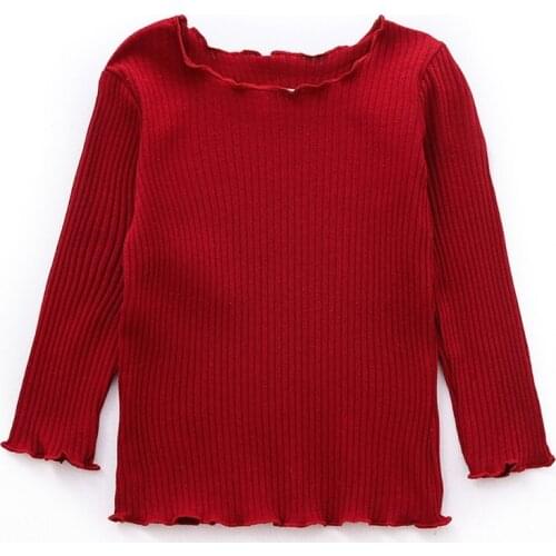 Children Shirt Autumn Toddler Kids Baby Girls Long Sleeve Round Neck Solid T-shirt Kids Cotton Tops Tees Casual Blouse