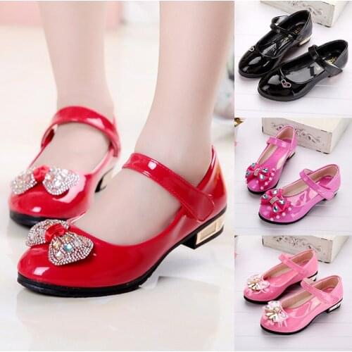 Crystal Bling Bowknot Single Princess Shoes Infant Kids Baby Girls Shoes Sandals Non-slip Footwear For Children Детская Обувь