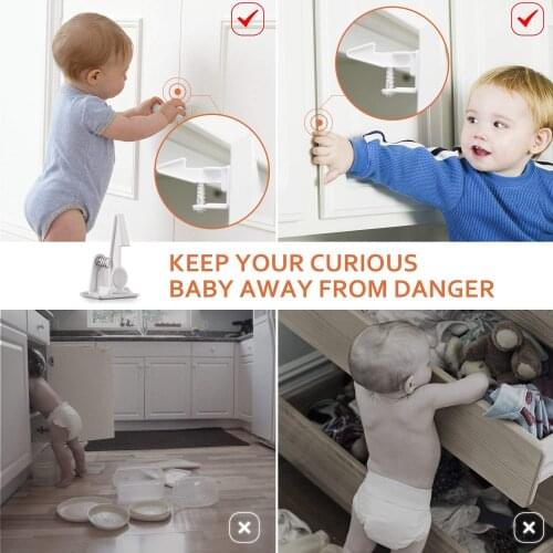 10 set Children Protection Baby Security Lock for Kids Drawer Cabinet Door Safety Lock Child Toddler Invisible Closet Locker