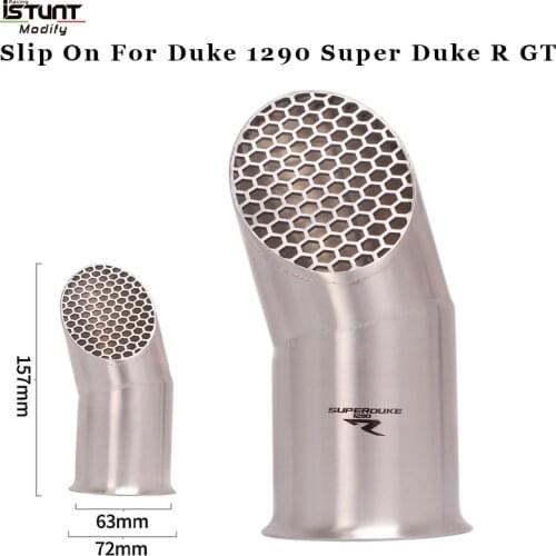 Motorcycle Exhaust Muffler Middle Link Pipe Escape Moto Laser Logo For Duke KTM 1290 Super Duke R GT Exhaust Muffler