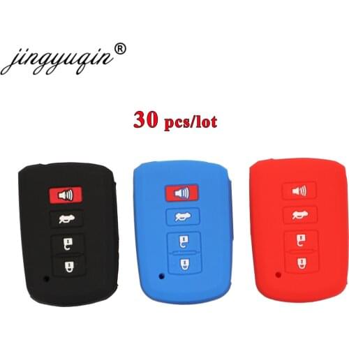 Jingyuqin 30pcs Car Key Cover For TOYOTA RAV4 Corolla Camry Crown Prado 4 Button Smart Remote Keyless Case key Accessories