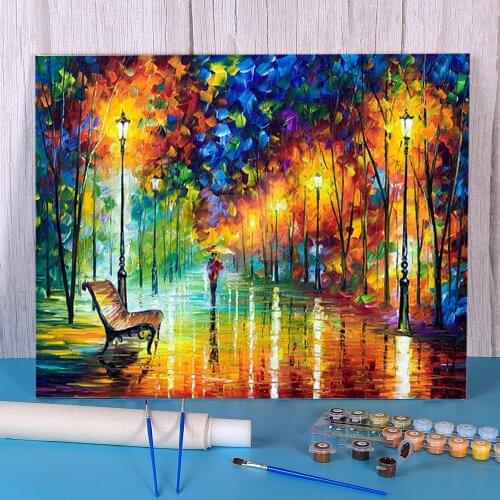 Stroll In The Fog DIY Paint By Numbers Set Acrylic Paints 40*50 Painting On Canvas Handmade Crafts For Adults Handiwork