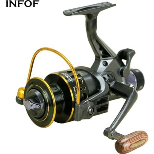 INFOF MG Fishing Spinning Reel Coils Double Drag System 10+1BB Carp Fishing Wheel 3000 4000 5000 6000 Long Casting Reels