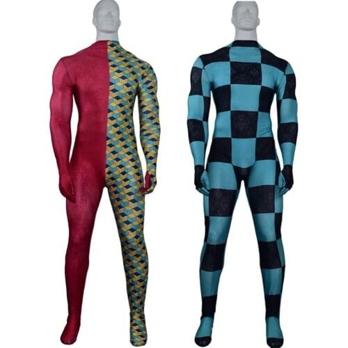 Demon Slayer Cosplay Blade Kazomon Tanjiro Cosplay Tight-fitting One-piece Clothes Exhibition Annual Meeting Halloween Costume