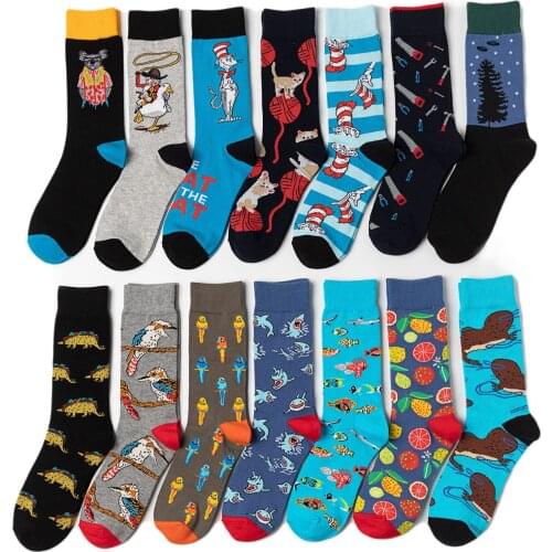 Cute Novel Funny High quality gift Sky animal color matching socks Cosplay Superhero Cotton cartoon personality prop stockings