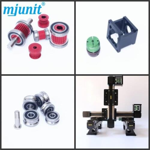 Mjunit miniature 3d printer linear guide/linear guide block/belt drive linear guide rail