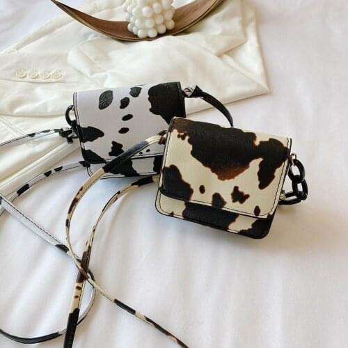 Fashion Animal Pattern Mini Women Shoulder Bag Acrylic Chain Casual Travel Handbags Female PU Leather Crossbody Satchel